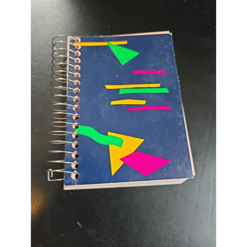 1980s Vtg Carolina Pad Geometric Spiral Notebook Lil Big Book Multicolor Paper